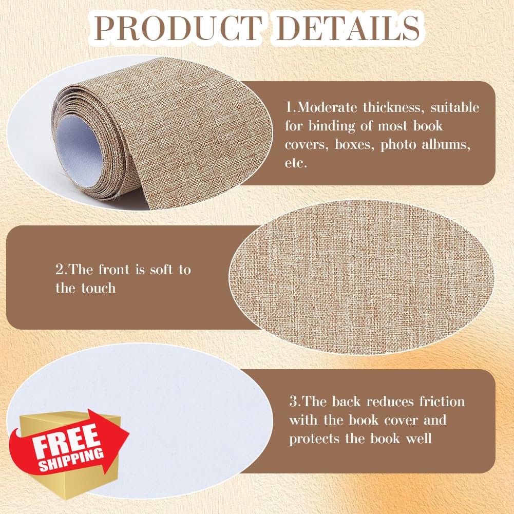 CRASPIRE tan book binding cloth linen polyester
