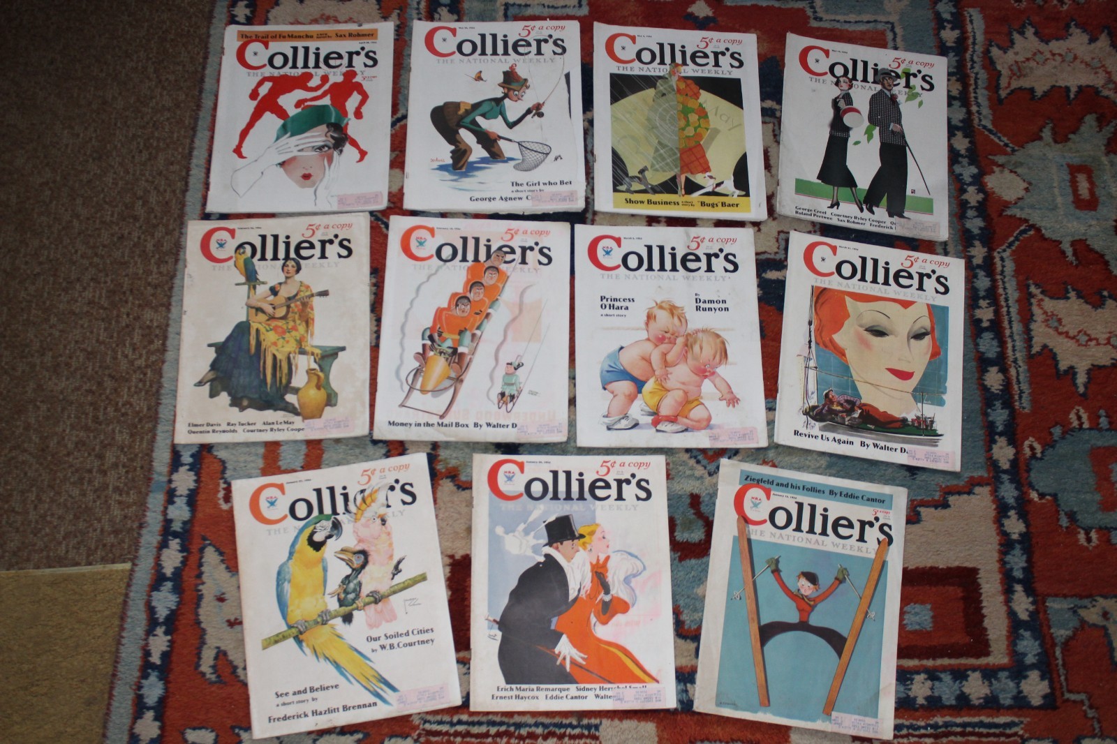 COLLIER’S MAGAZINES 1934 -11 Items Showing Front & Rear Covers
