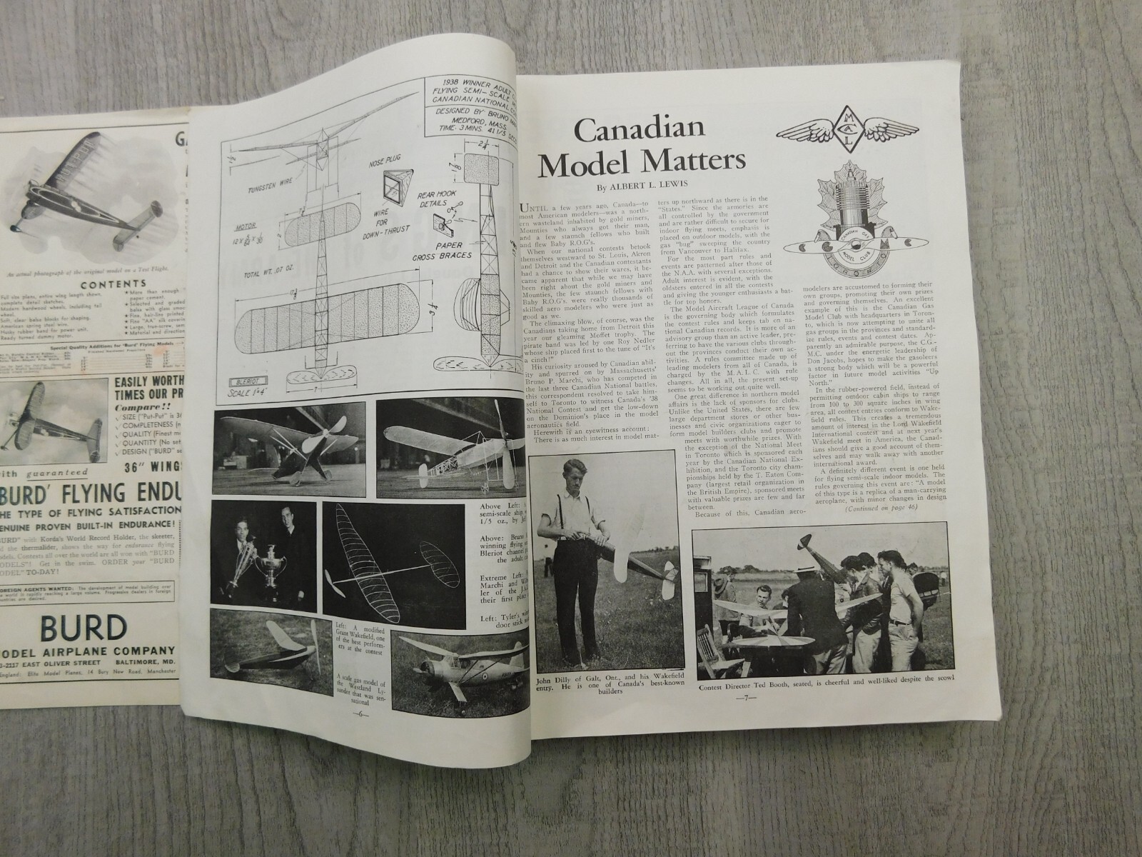 MODEL AIRPLANE NEWS FEB JUN JUL AUG 1939 Planes WII Boeing Vintage Magazine Lot