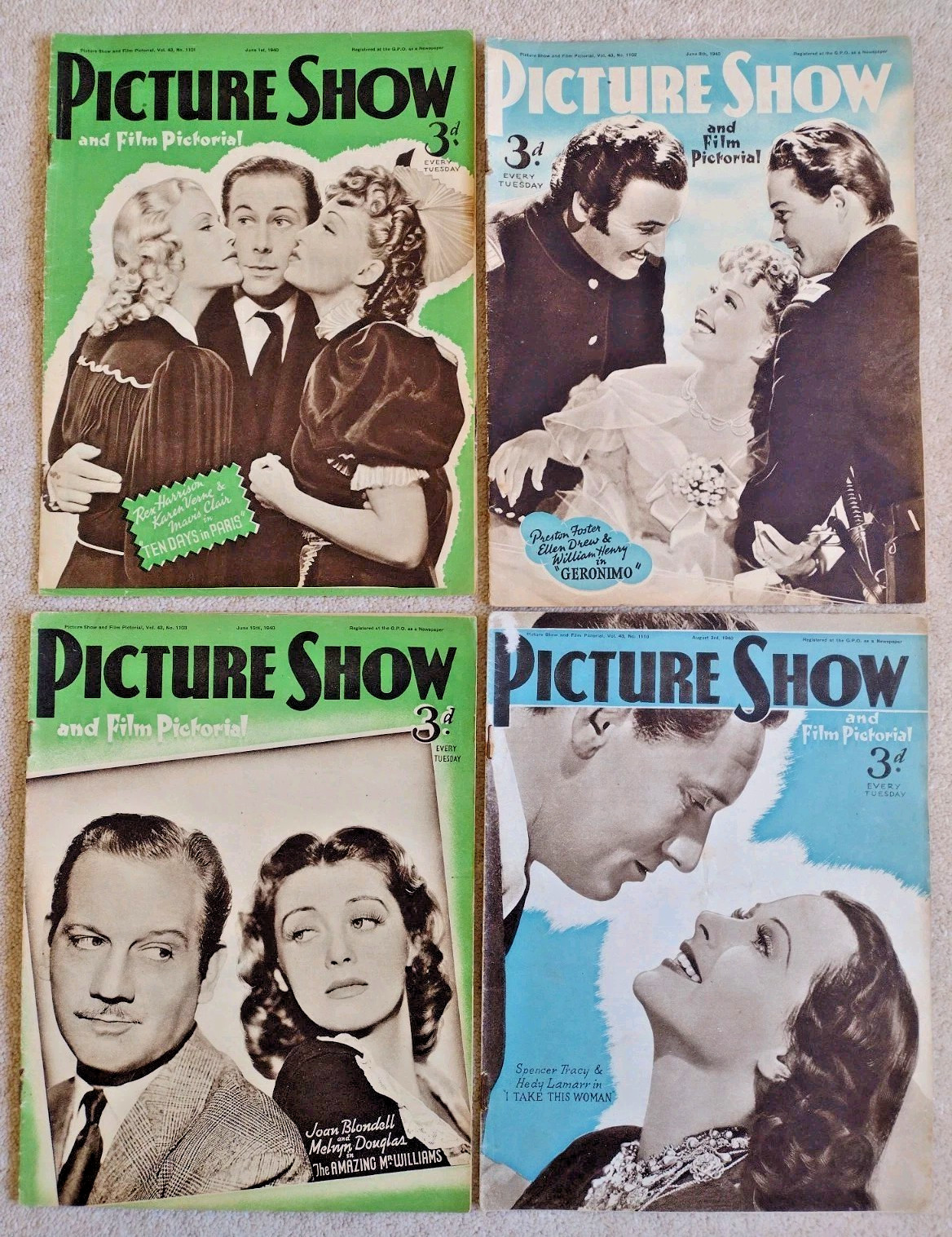 Picture Show magazine x13 1940 issues WW2 Home Front – all listed