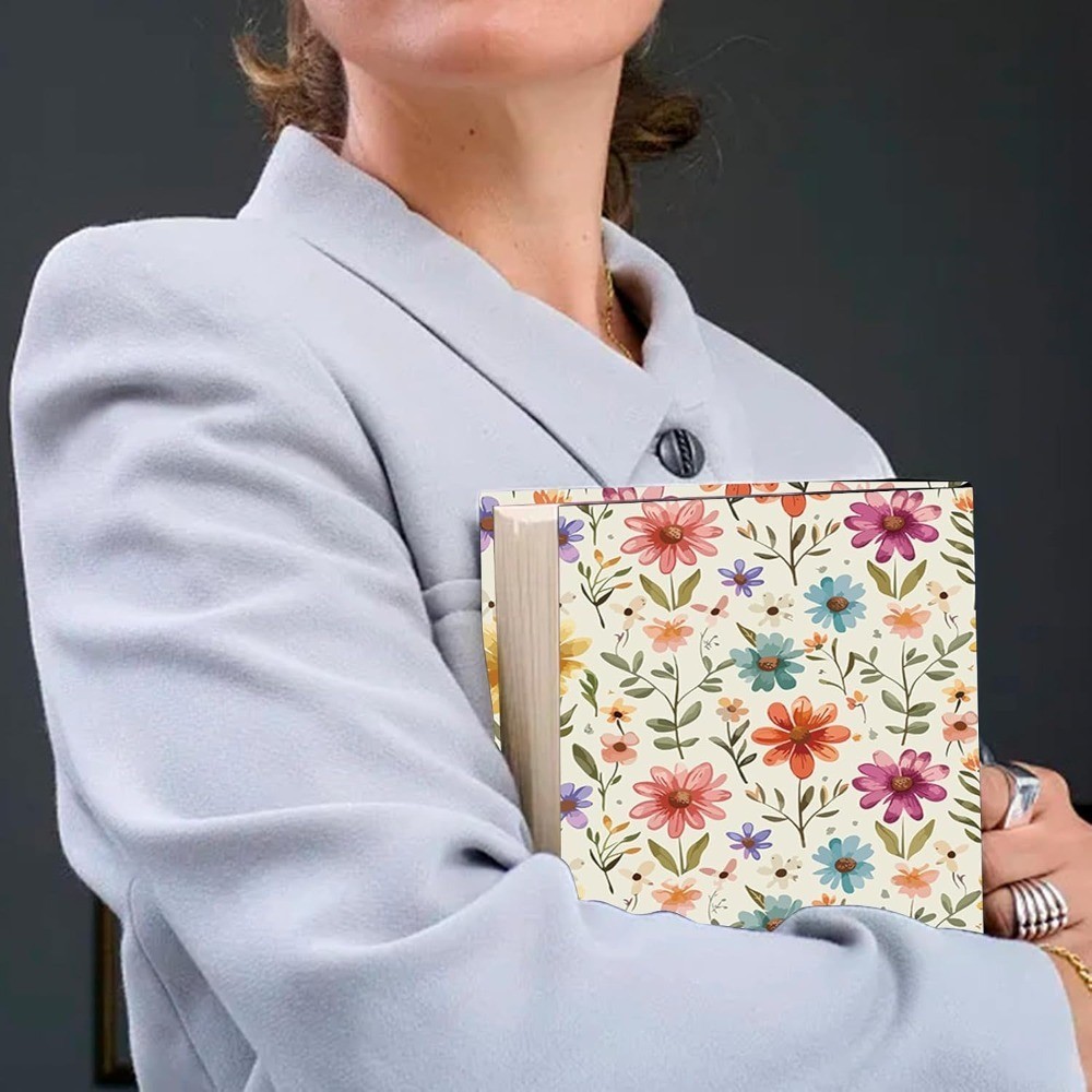 Elastic Washable Floral Book Cover Stretchable Nylon Cloth Polyester Protector