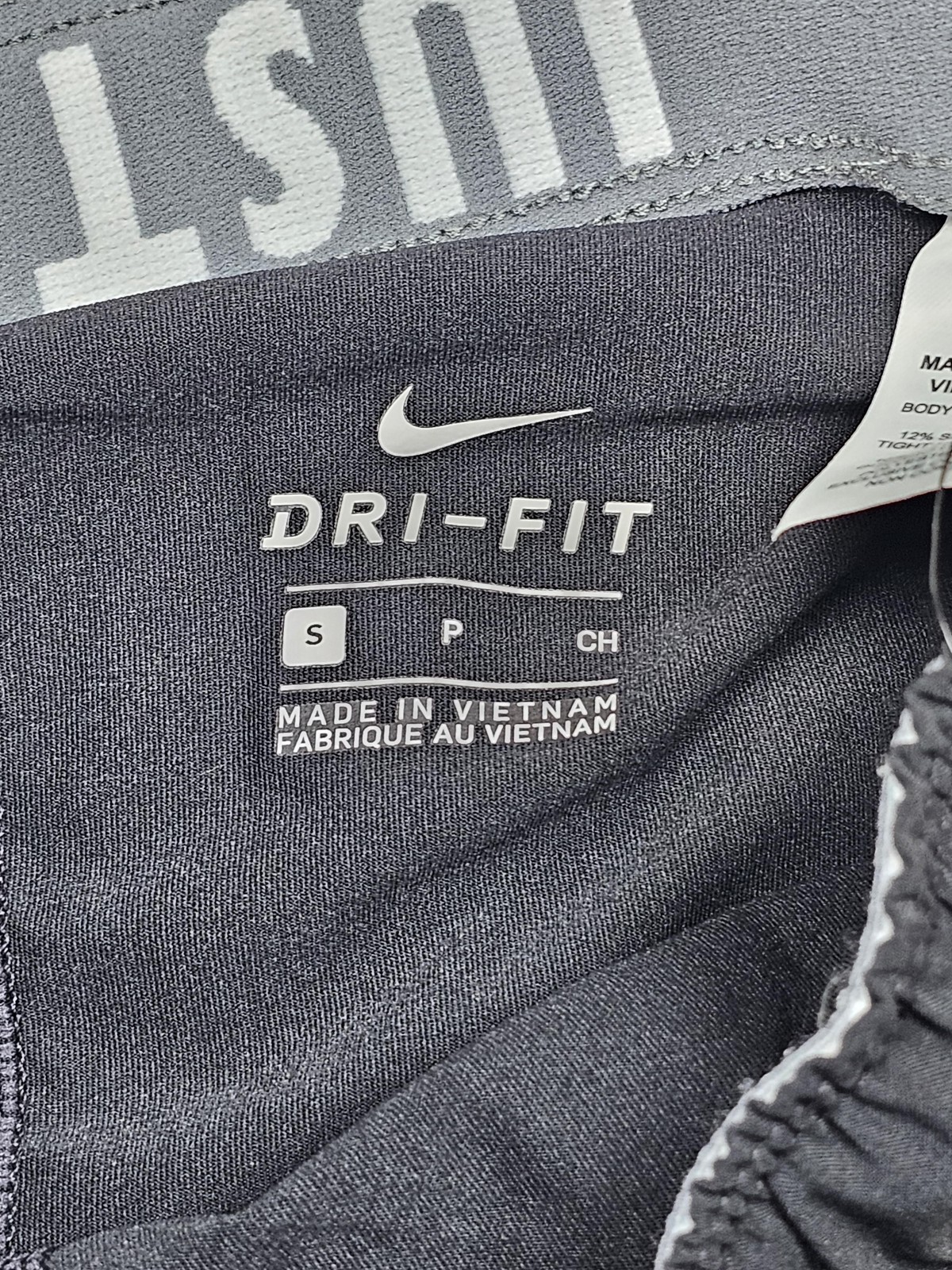 Nike Dri-Fit Shorts Womens Small Black Gray Training Running Just Do It