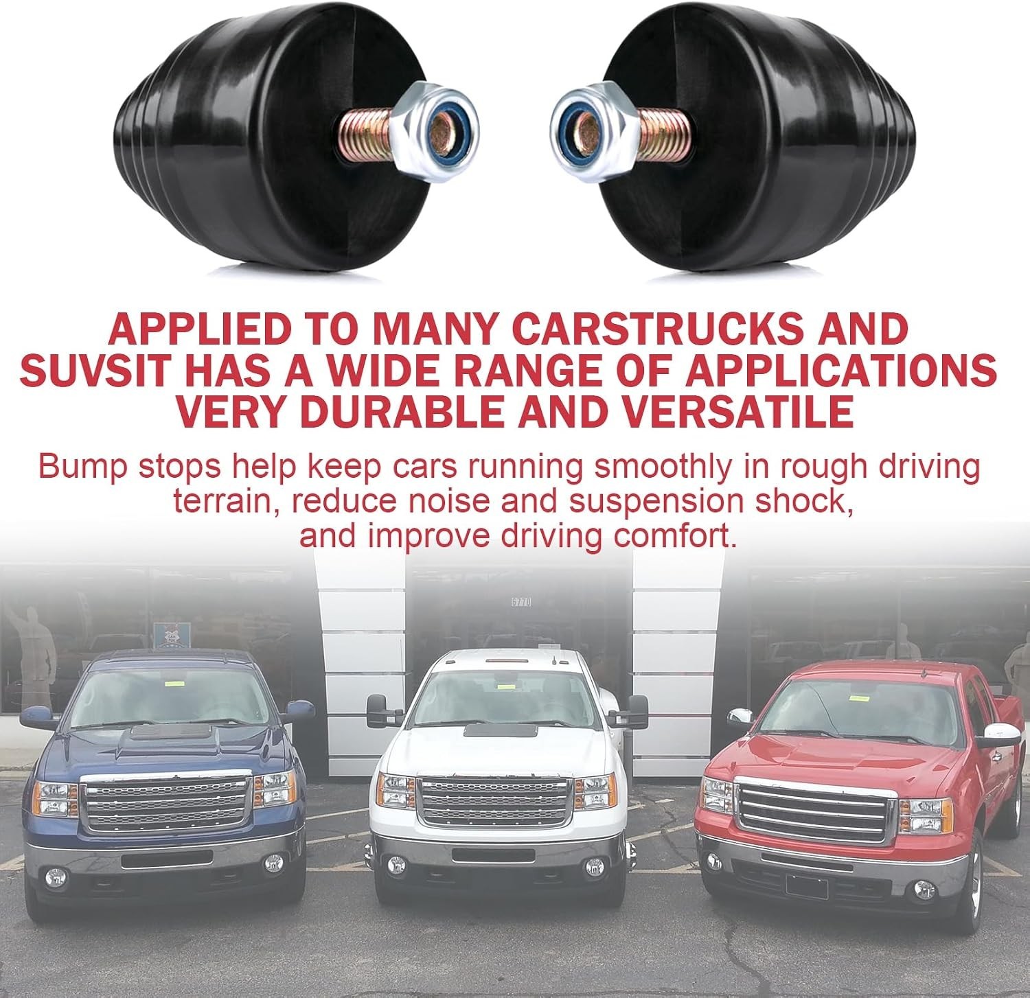 Suspension Bump Stop Black Universal Bump Stops Kit for Cars, Trucks and Off-…