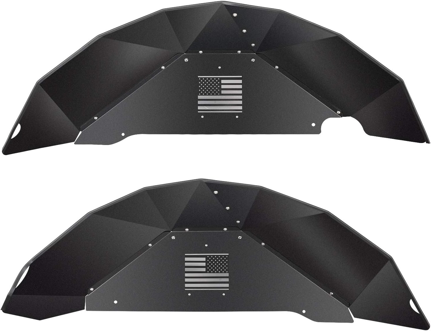 Front and Rear Aluminum Inner Fender Liner Set Compatible with 2007-2018 Wrangle