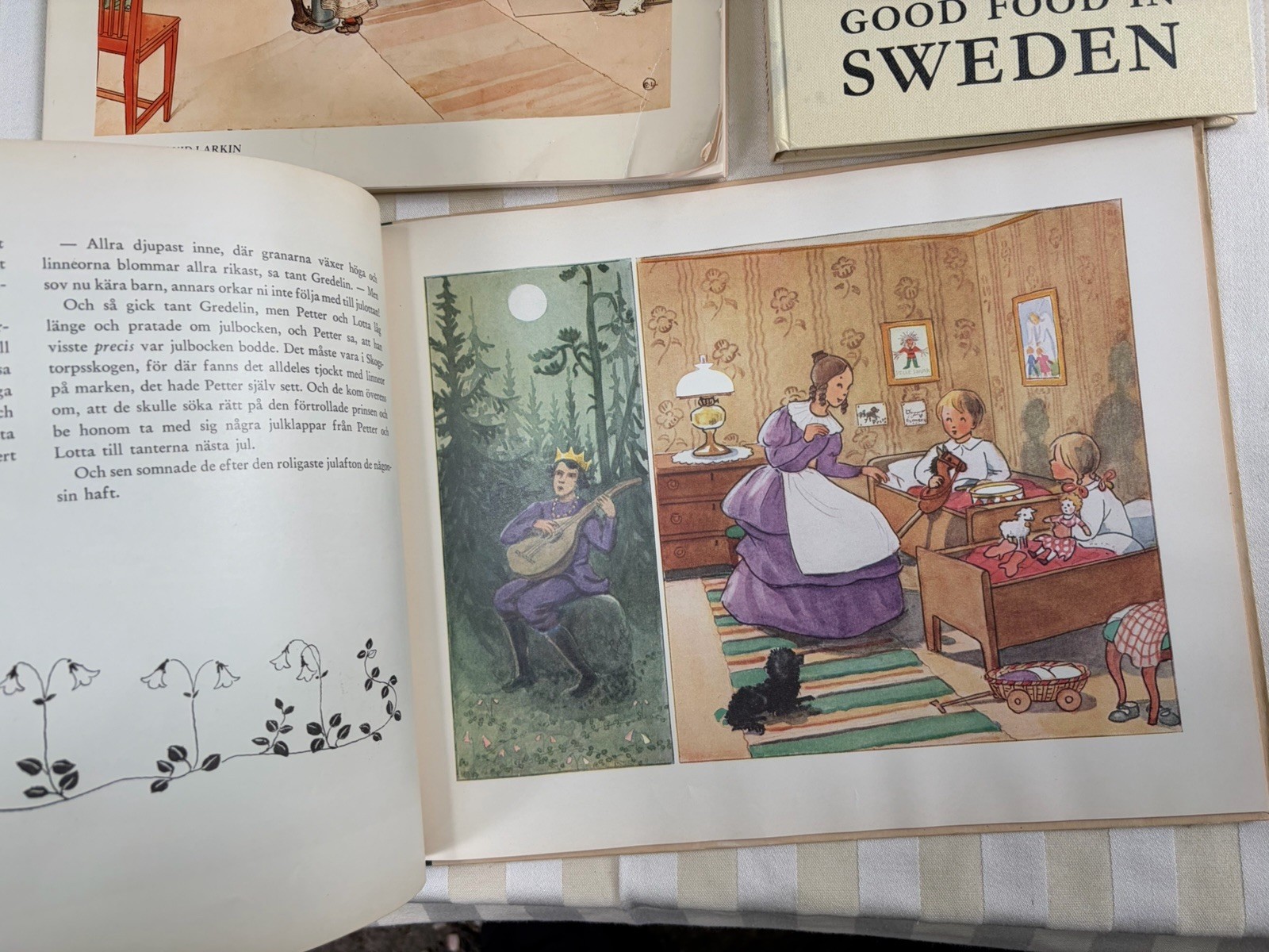 Lot 3 Sweden Books Good Food Cookbook + Carl Larsson Paintings & Petters Vtg