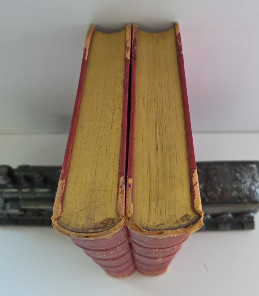 1843 Fables de La Fontaine 2 Volume Leather Set Grandville Illustrated French