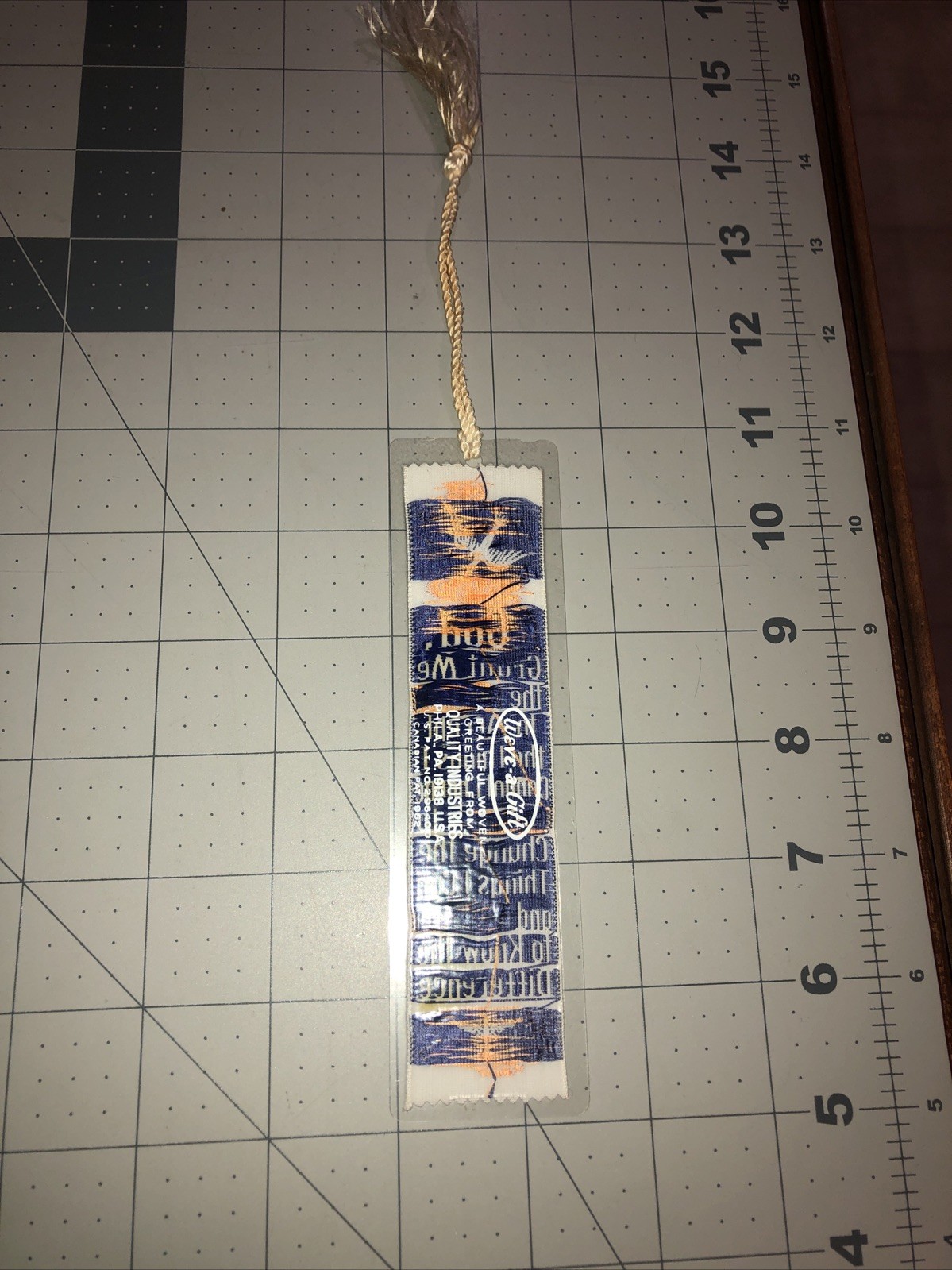Serenity Prayer Weve-A-Gift Lovely Bookmark Vintage PA Polyester God Grant Me…