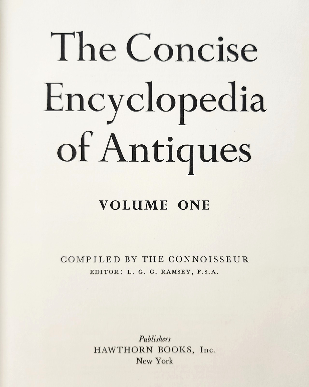 1954 The Concise Encyclopedia of Antiques Complete 5 Volume Set L G G Ramsey HC