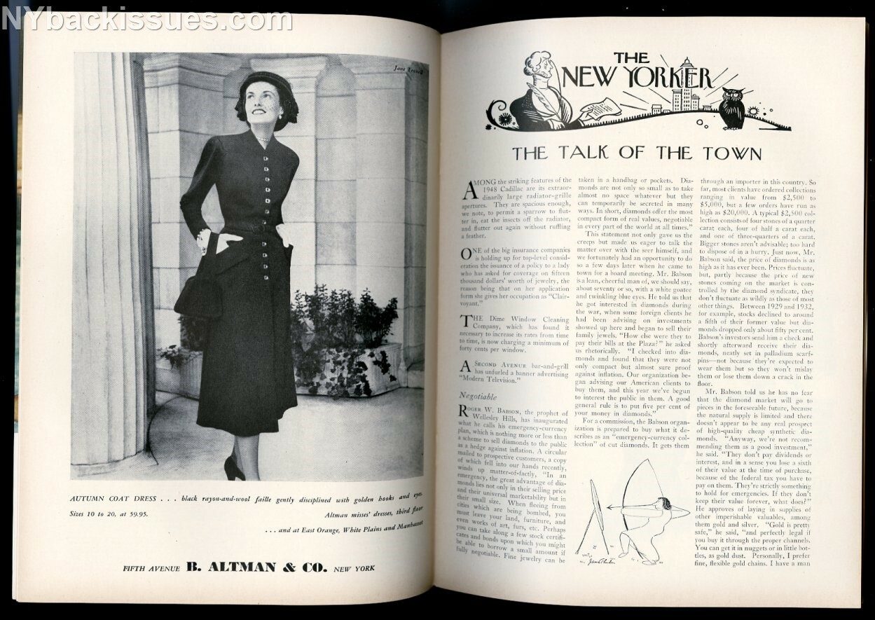 New Yorker magazine July 24 1948 Jessamyn West Elizabeth Bishop MINT