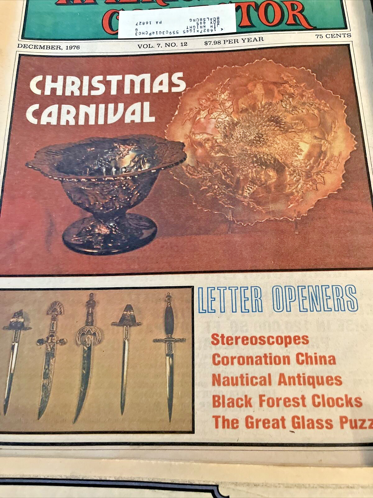 LOT Of 20 “American Collector” Magazines 1976-77 Occupied Japan Carnival Glass