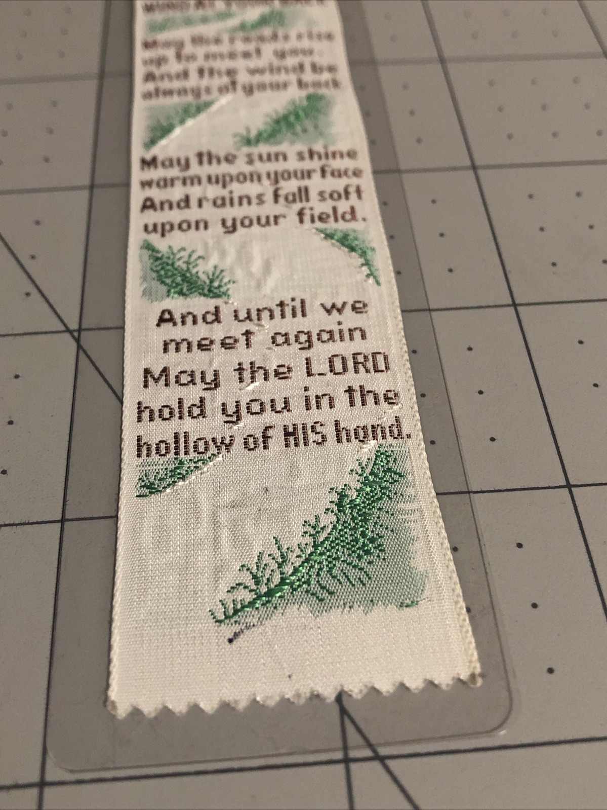 WIND AT YOUR BACK Weve-A-Gift Lovely Bookmark Vintage Philadelphia PA Polyester
