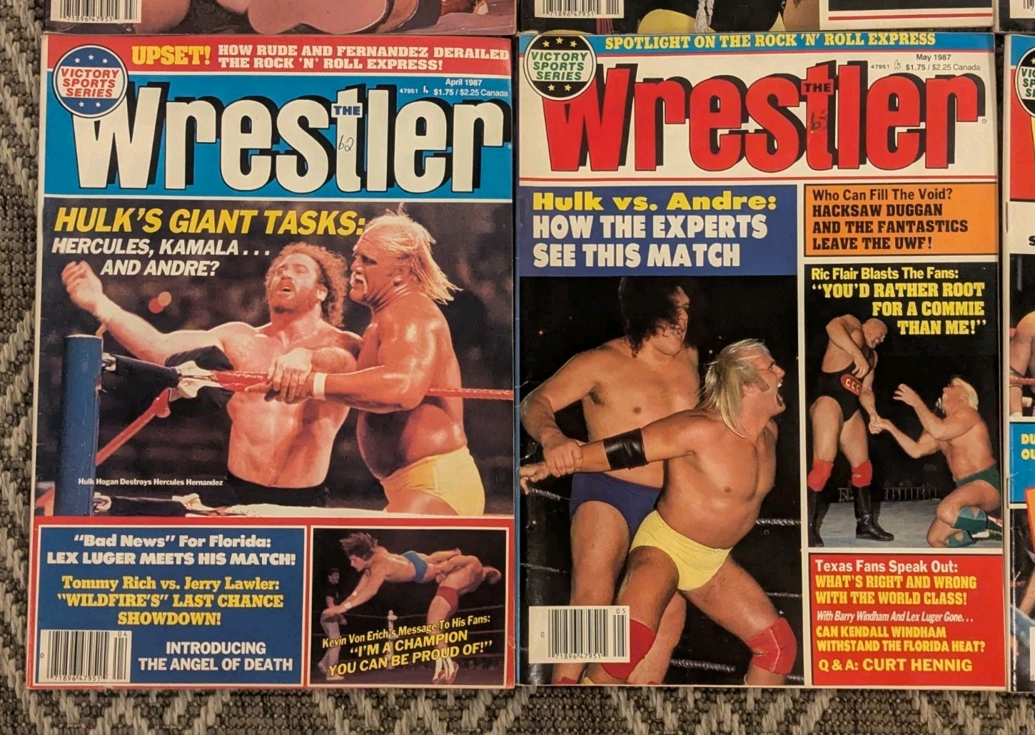 The Wrestler Vintage Pro Wrestling Magazines Lot of Ten – 1982/1986/1987