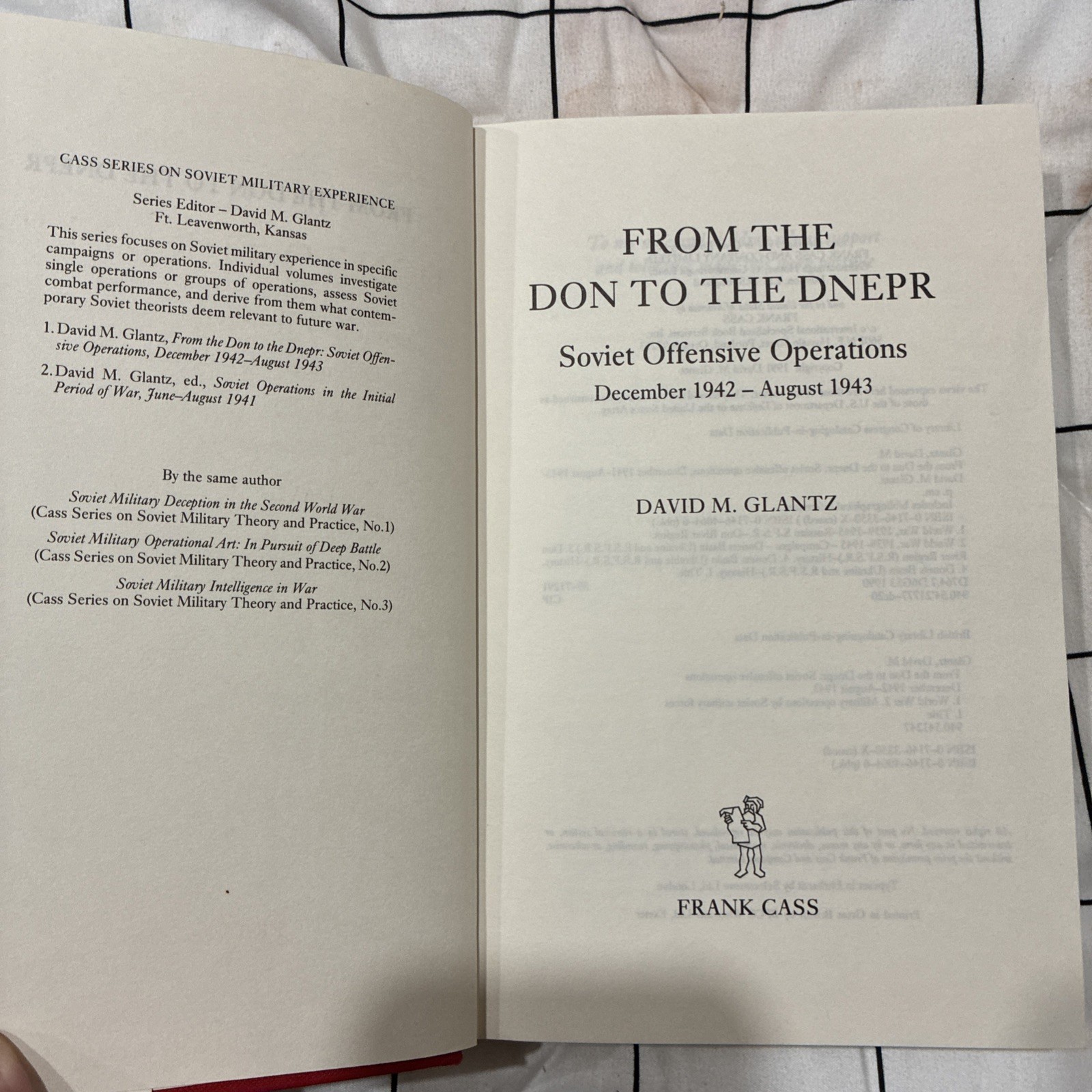 David Glantz 1991 From the Don to the Dnepr Soviet Offensive Operations HC w/DJ