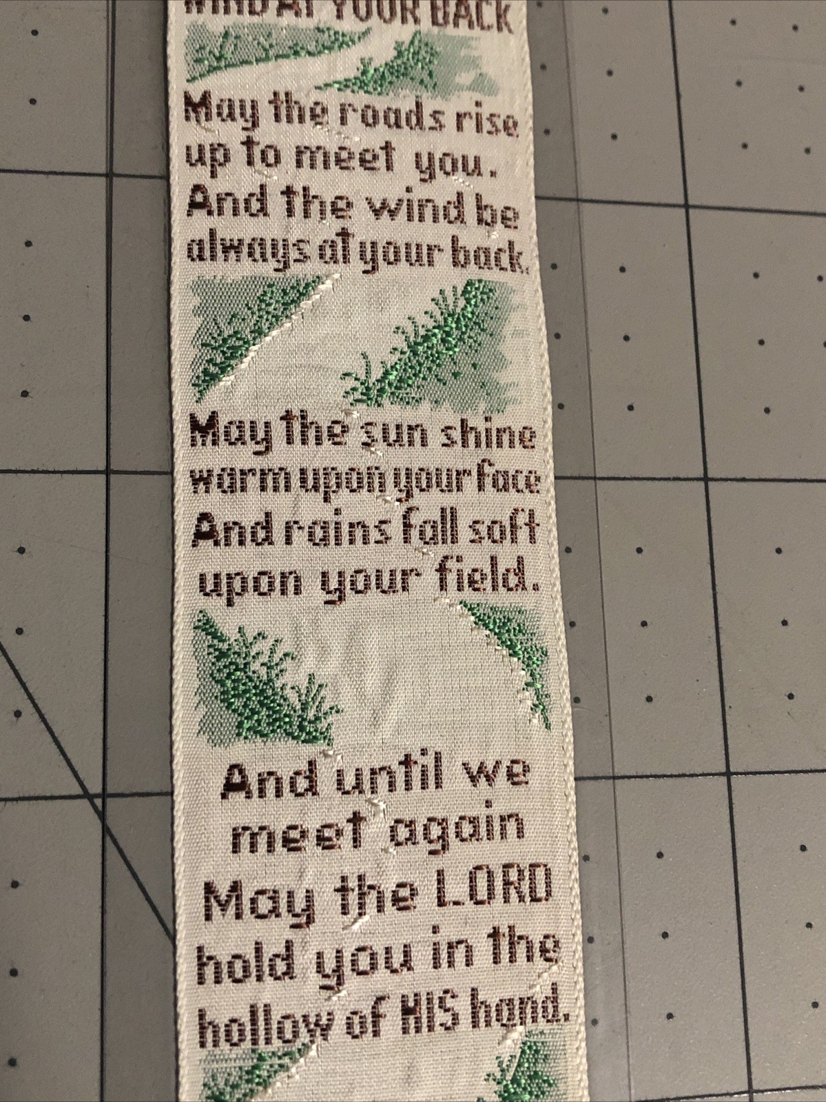 WIND AT YOUR BACK Weve-A-Gift Lovely Bookmark Vintage Philadelphia PA Polyester