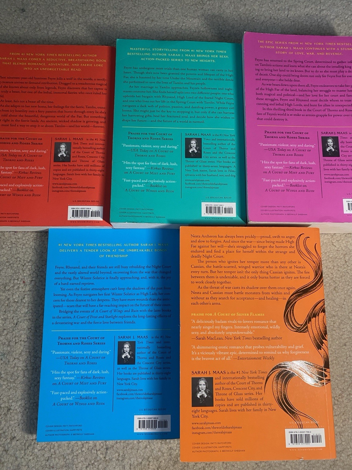 Sarah J Maas A Court of Thorns and Roses Set 5 Books ACOTAR Series Paperback