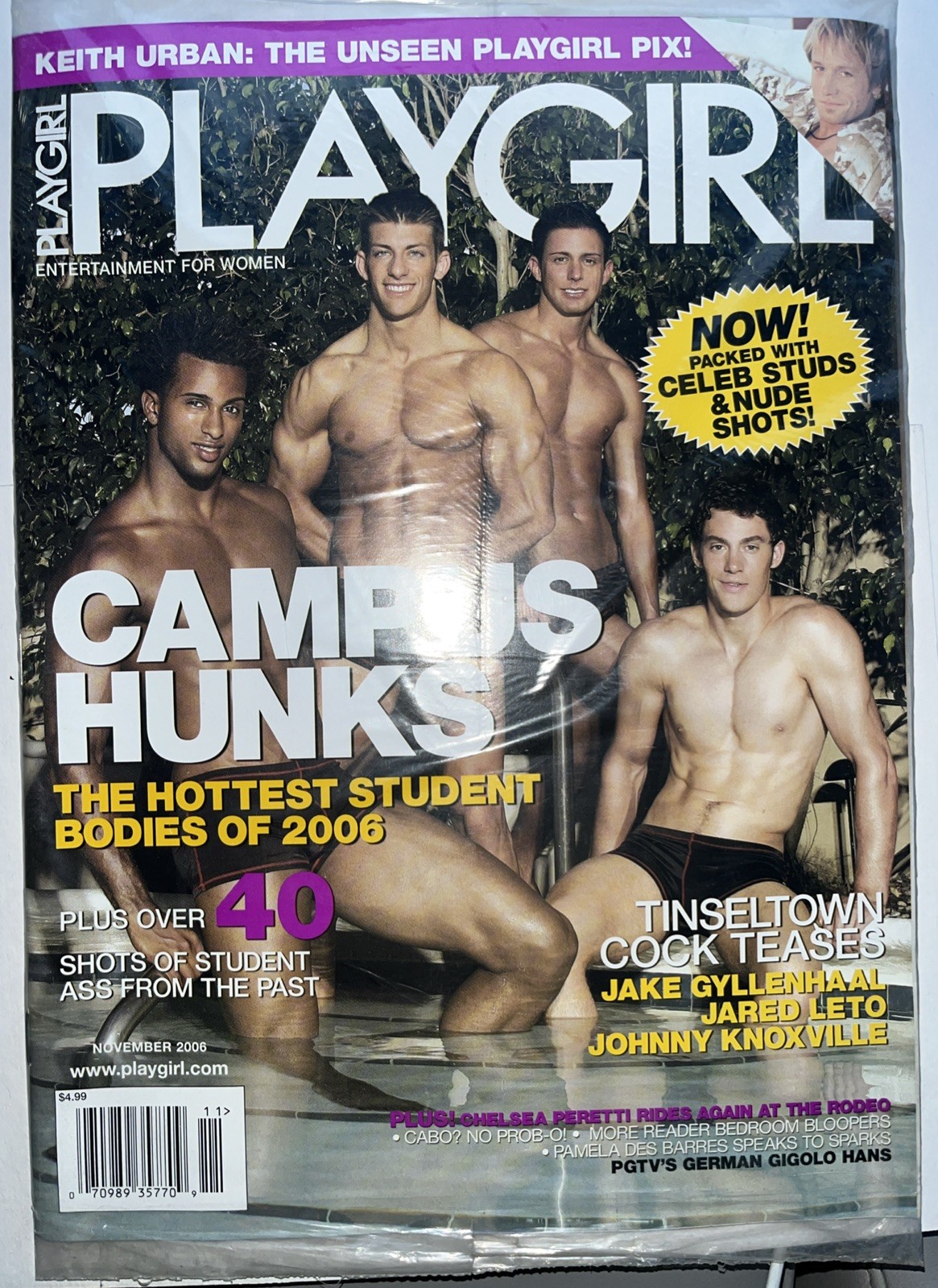 PLAYGIRL MAGAZINE NOVEMBER 2006 CAMPUS HUNKS KEITH URBAN