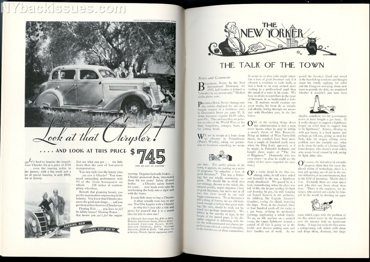 New Yorker magazine July 13 1935 Frank Sullivan Vincent McHugh Charles Addams VF