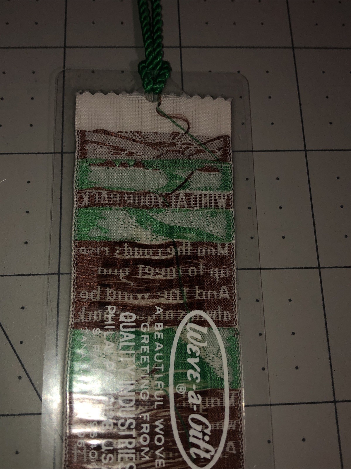WIND AT YOUR BACK Weve-A-Gift Lovely Bookmark Vintage Philadelphia PA Polyester