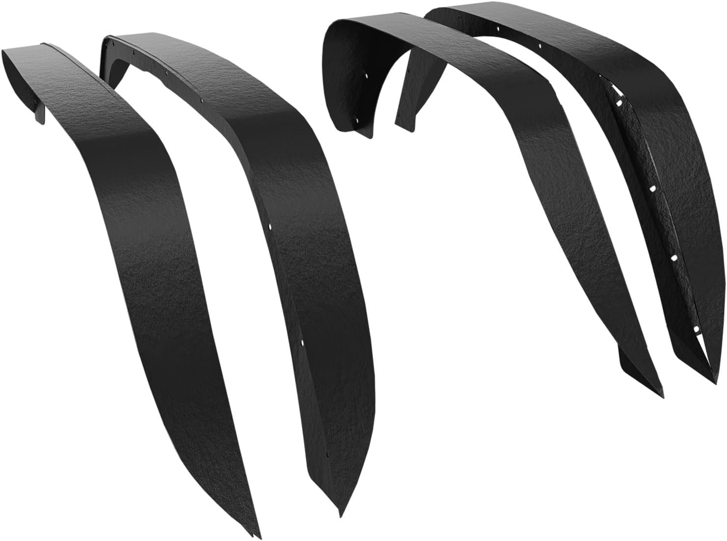 For JK Flat Style Front and Rear Fender Flares 4-Piece Combo Compatible with 200