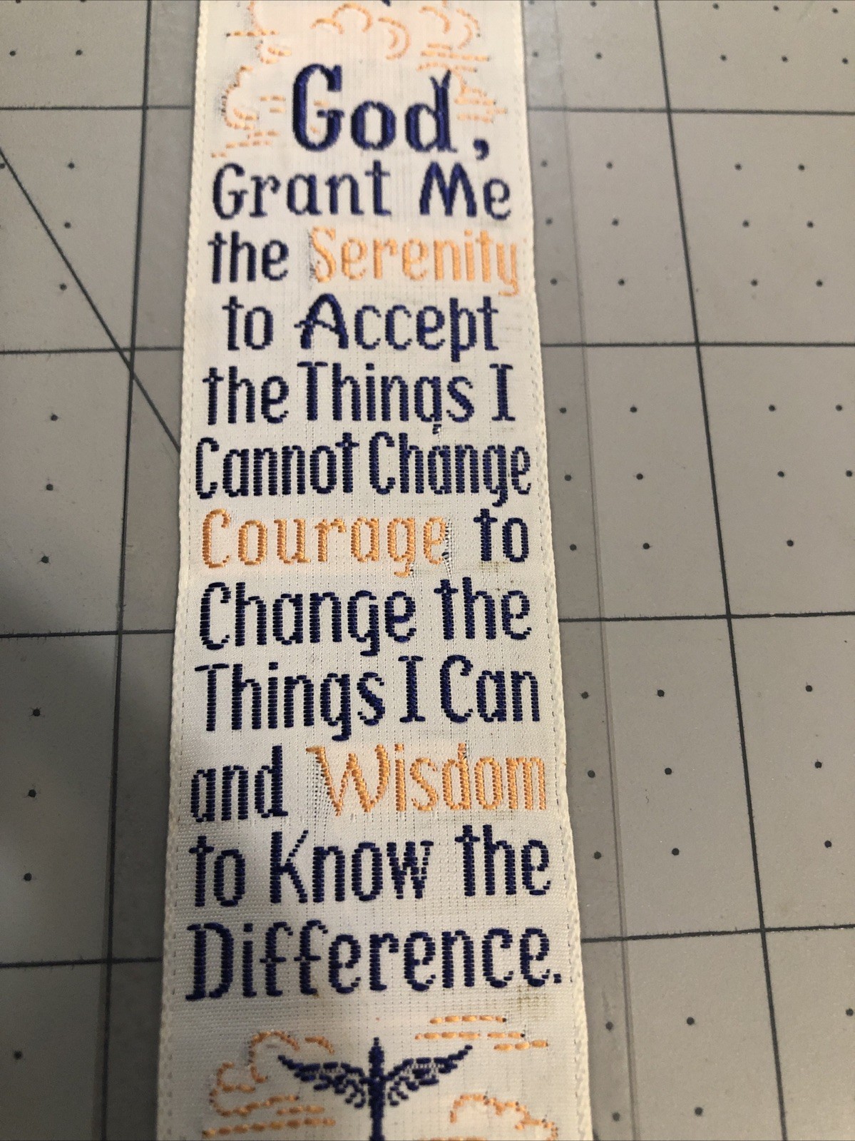 Serenity Prayer Weve-A-Gift Lovely Bookmark Vintage PA Polyester God Grant Me…