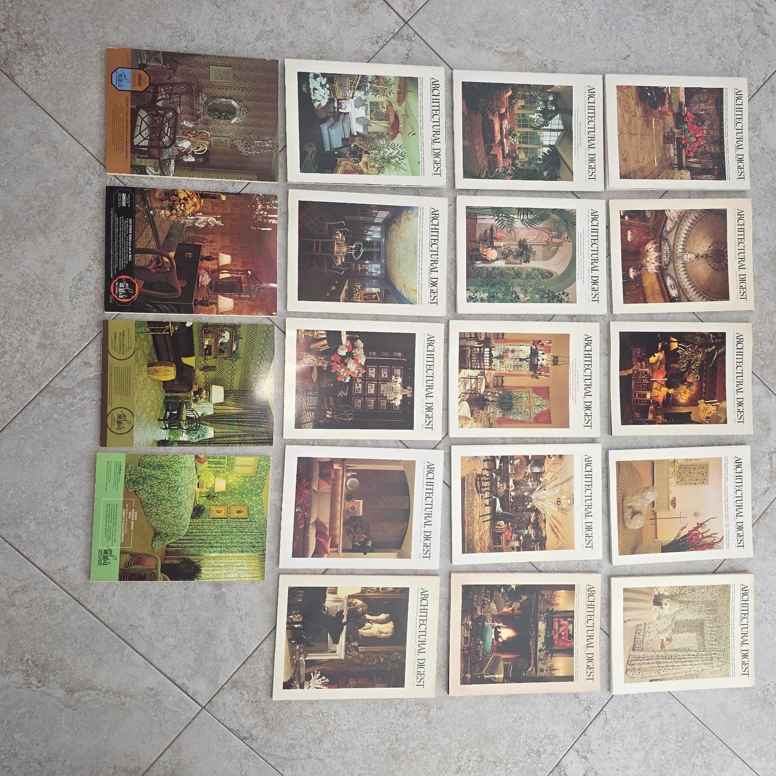 Large Lot Of 19 ARCHITECTURAL DIGEST MAGAZINES Vintage 1970’s
