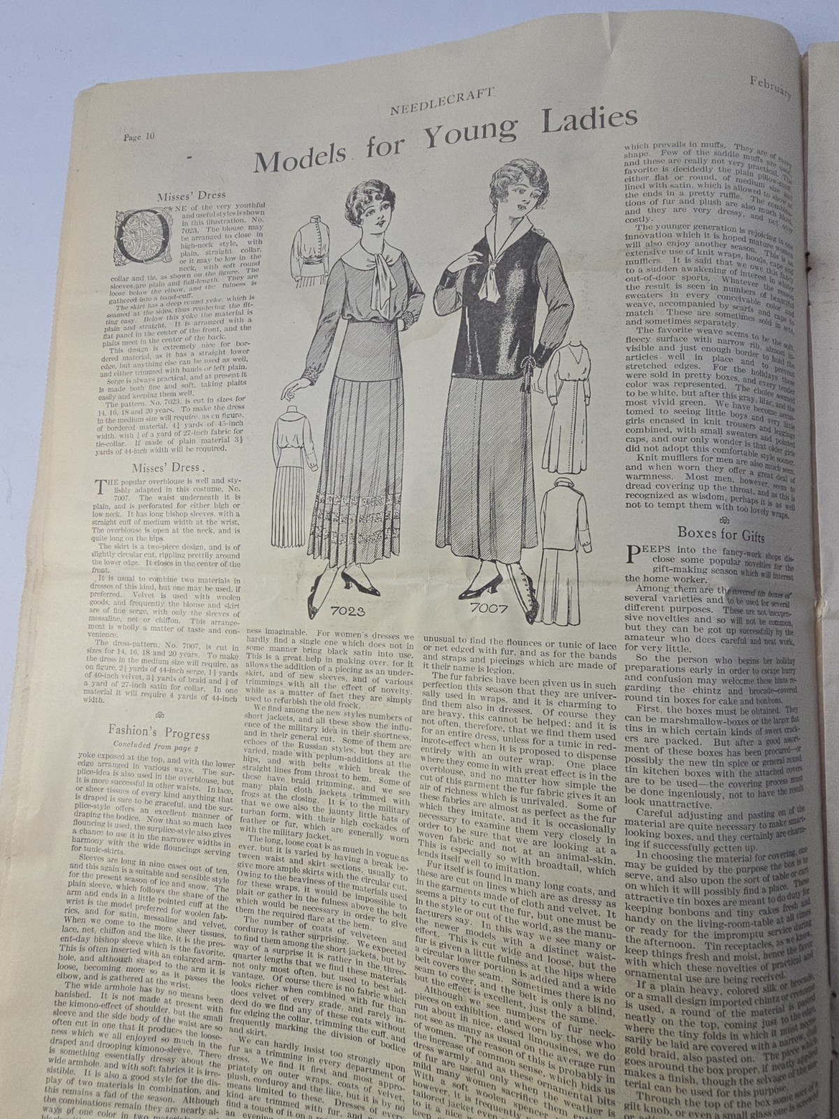 Antique Needlecraft Magazine Lot 1914 1915 Fashion Patterns Ads Home Decor Art