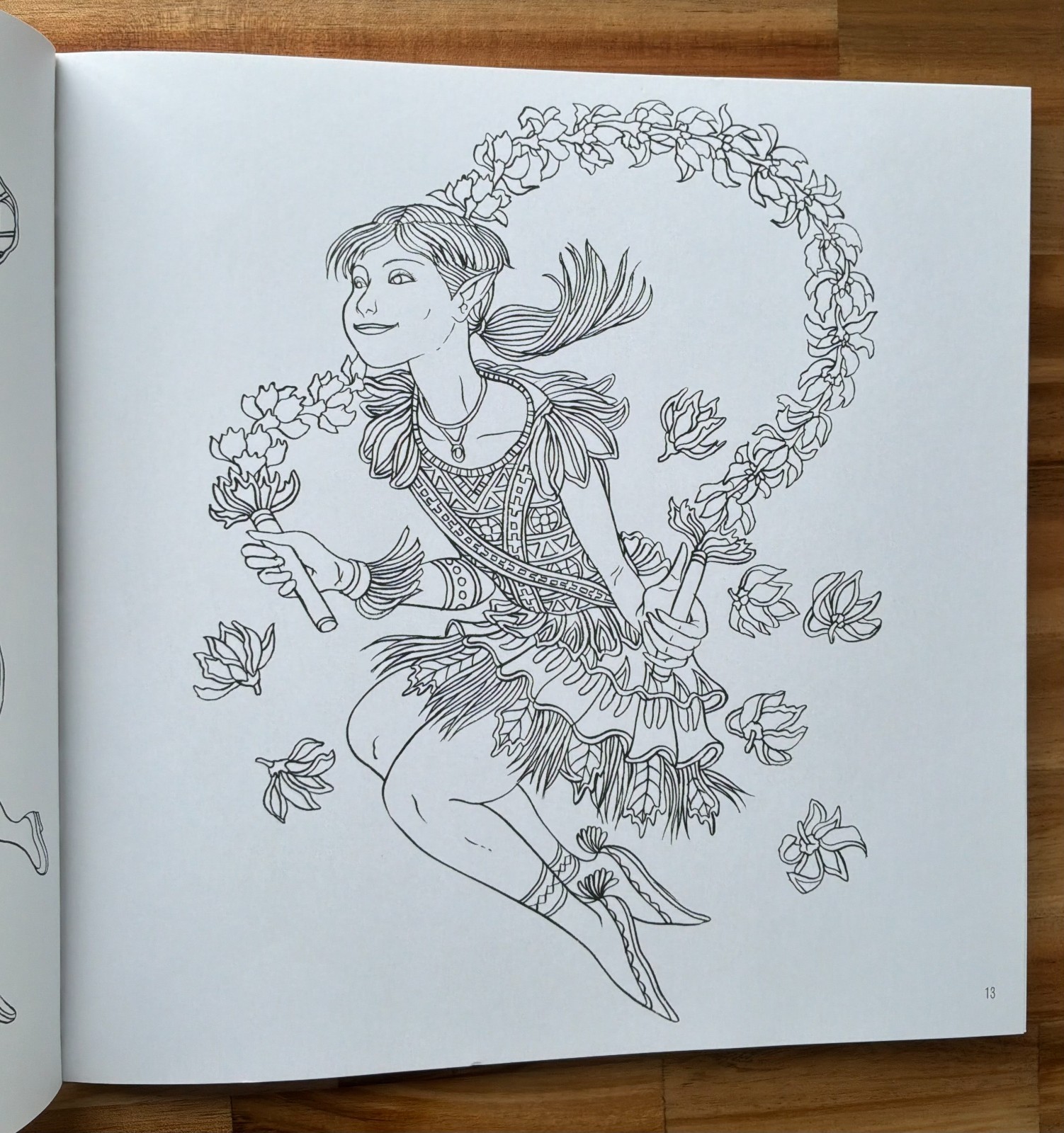 Elves in Wonderland colouring book by Marcos Chin