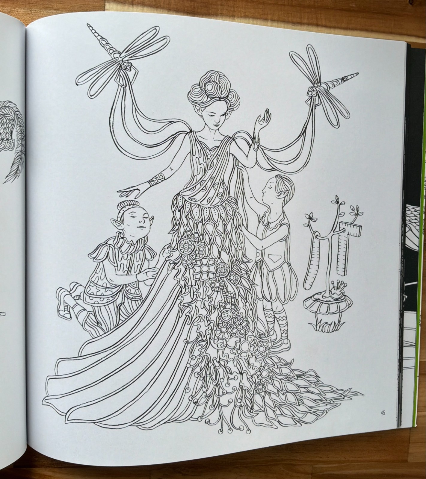 Elves in Wonderland colouring book by Marcos Chin
