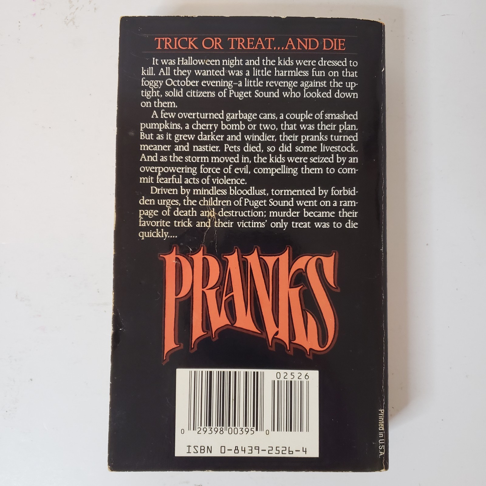 Pranks Paperback Book Dennis J. Higman Leisure Horror Vintage Halloween