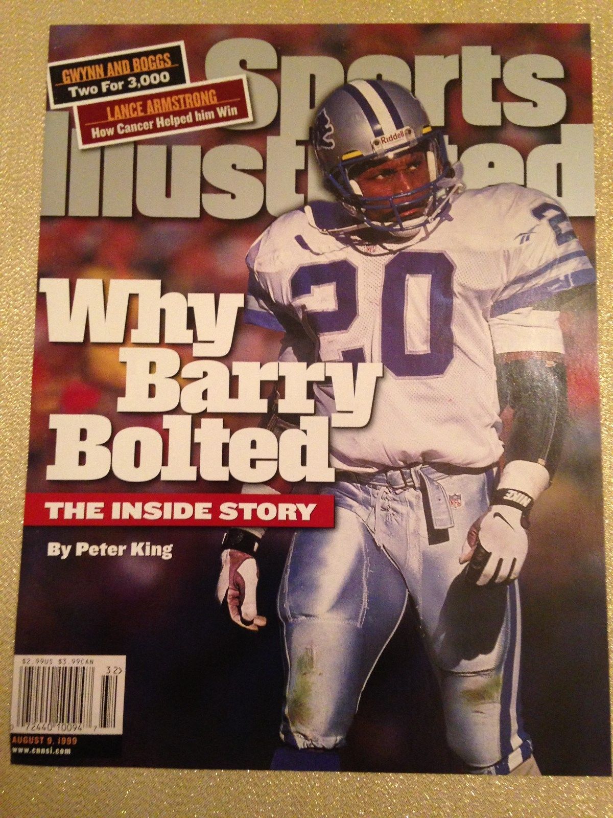 August 9, 1999 Barry Sanders Detroit Lions Sports Illustrated NO LABEL