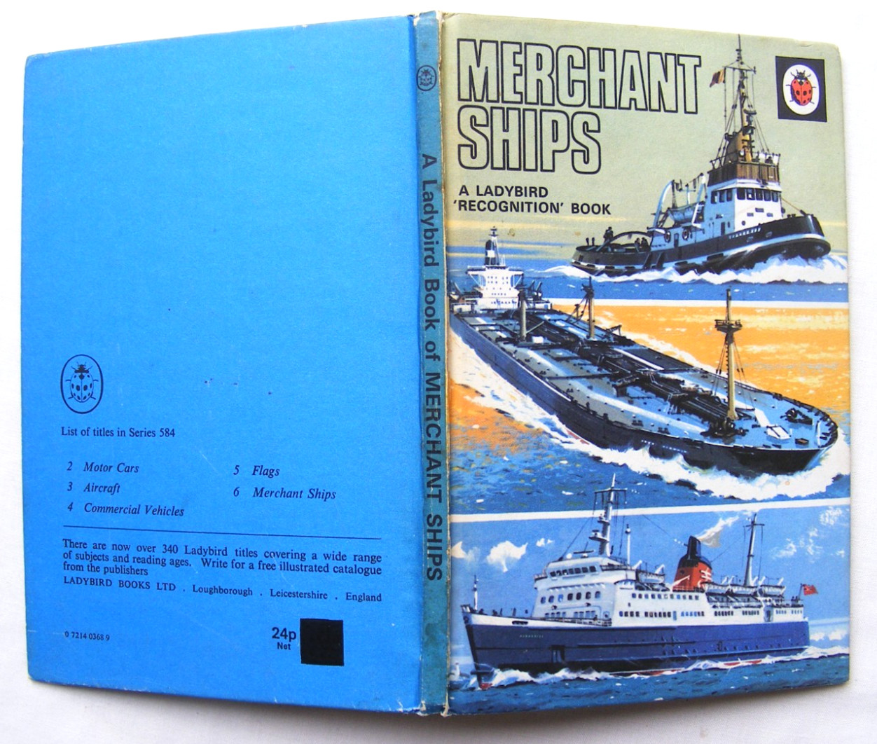 Ladybird Book – Merchant Ships – Recognition 584 -1st Edition- VGC +FREE COVER+