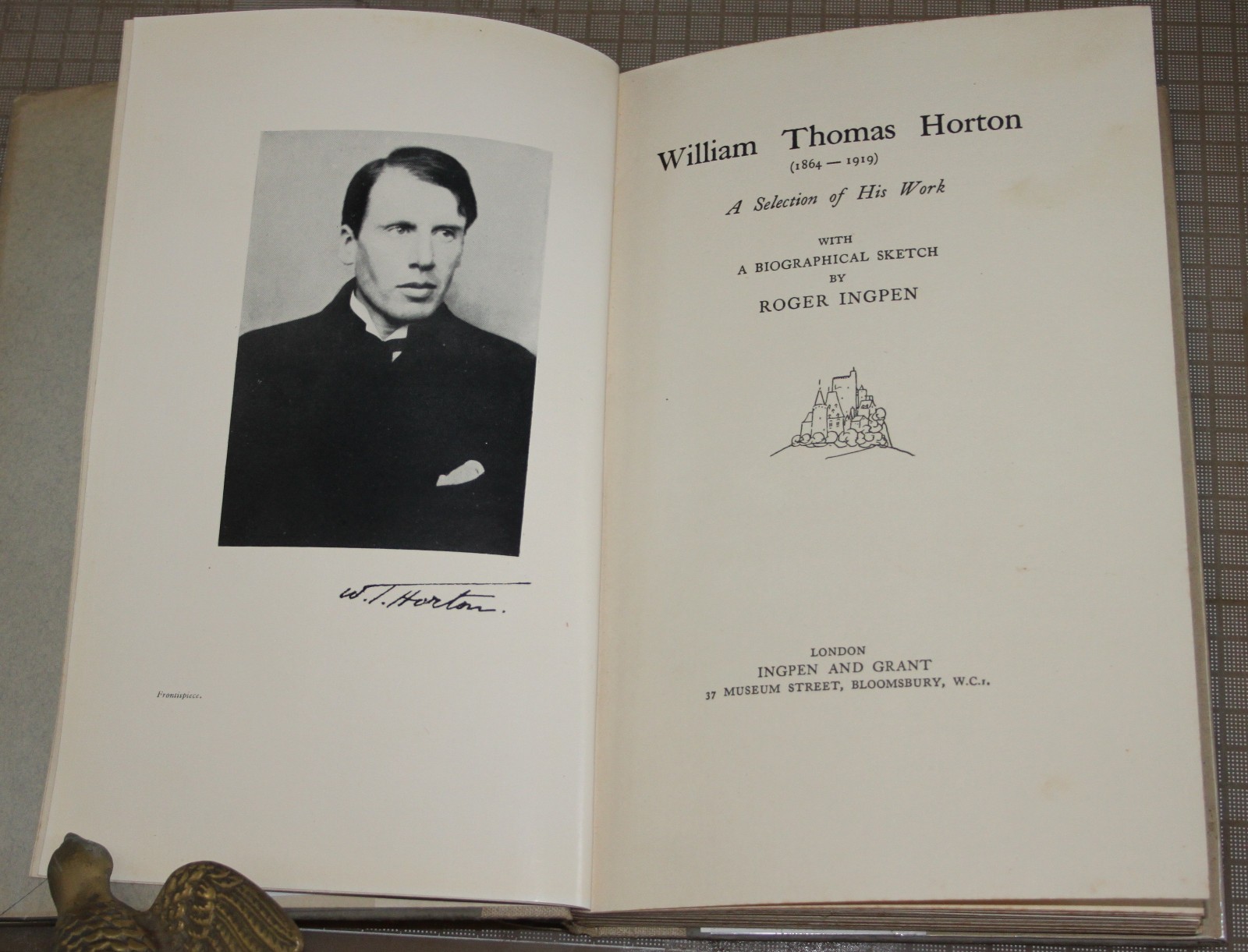 ROGER INGPEN WILLIAM THOMAS HORTON A SELECTION OF HIS WORK 1ST ED IN DUSTWRAPPER