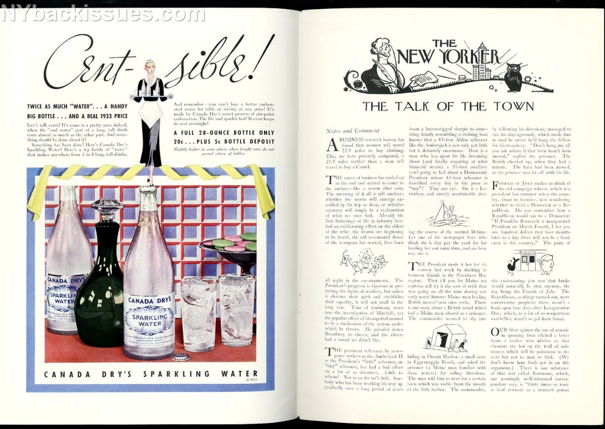 New Yorker magazine July 1 1933 Stephen Vincent Benet Frank Sullivan VERY FINE