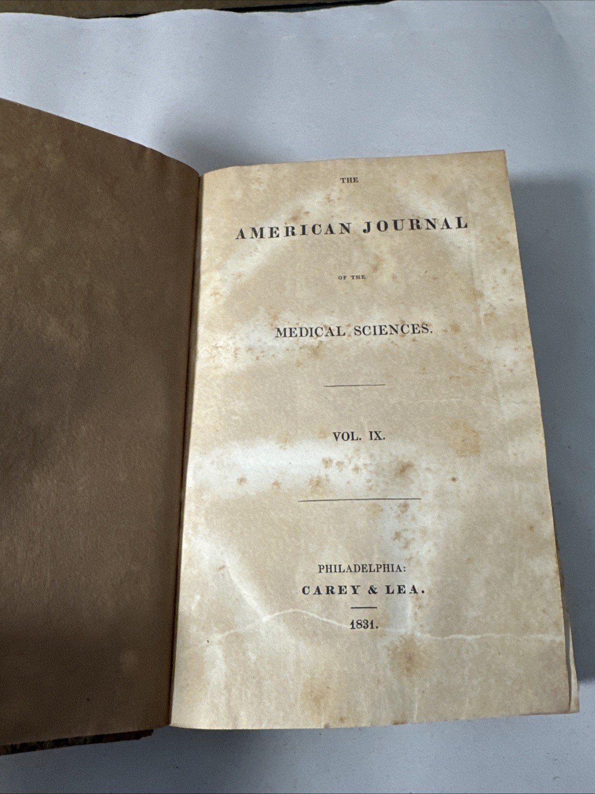 American Journal Medical Sciences 1831 First Edition Book Plates Volume 9
