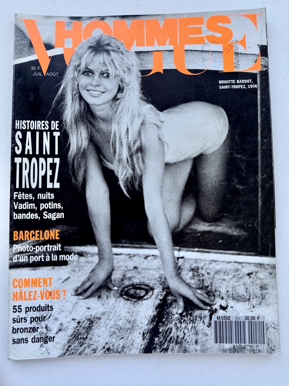 Vogue Hommes No. 151 Jul Aug 1992 Brigitte Bardot Claudia Schiffer Versace