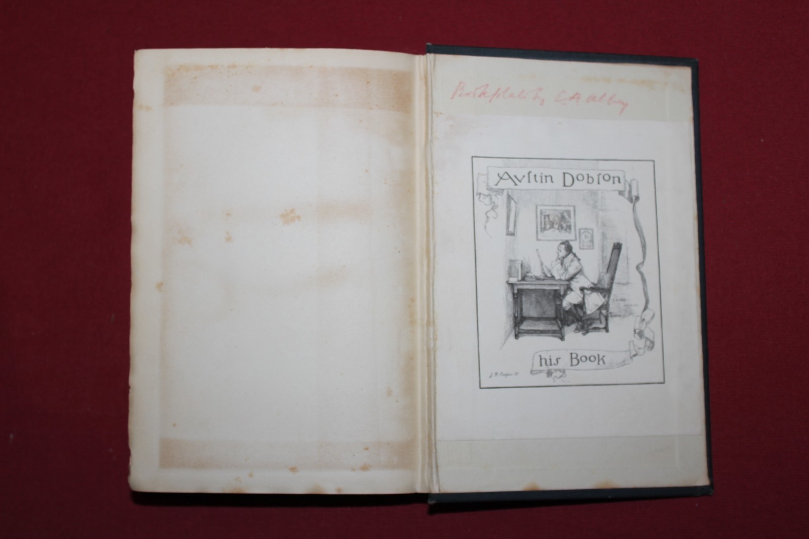 1913 Austin Dobson collected poems Ninth ed Author’s bookplate front + rear