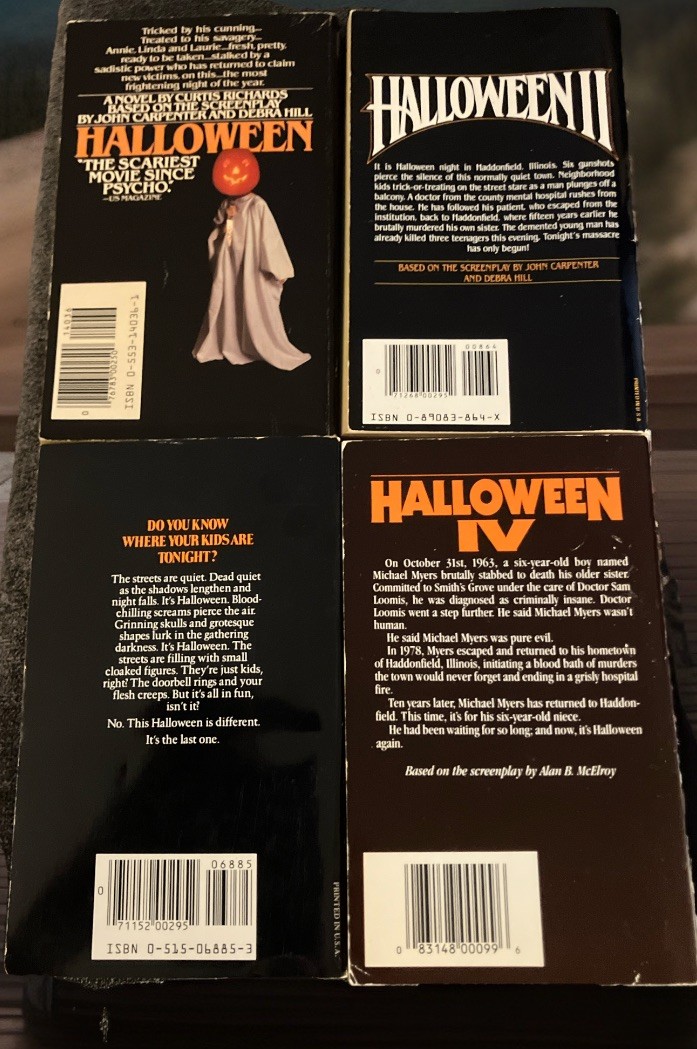 HALLOWEEN I II III IV Tie-In Books Horror 80s Jack Martin Curtis Richards Horror