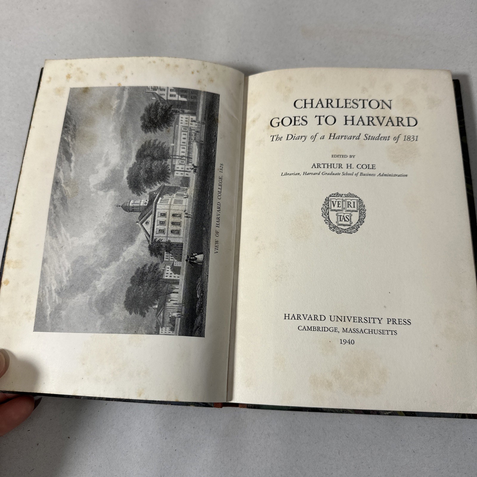 Charleston Goes to Harvard Diary Student of 1831 First Edition Book 1940 Scarce