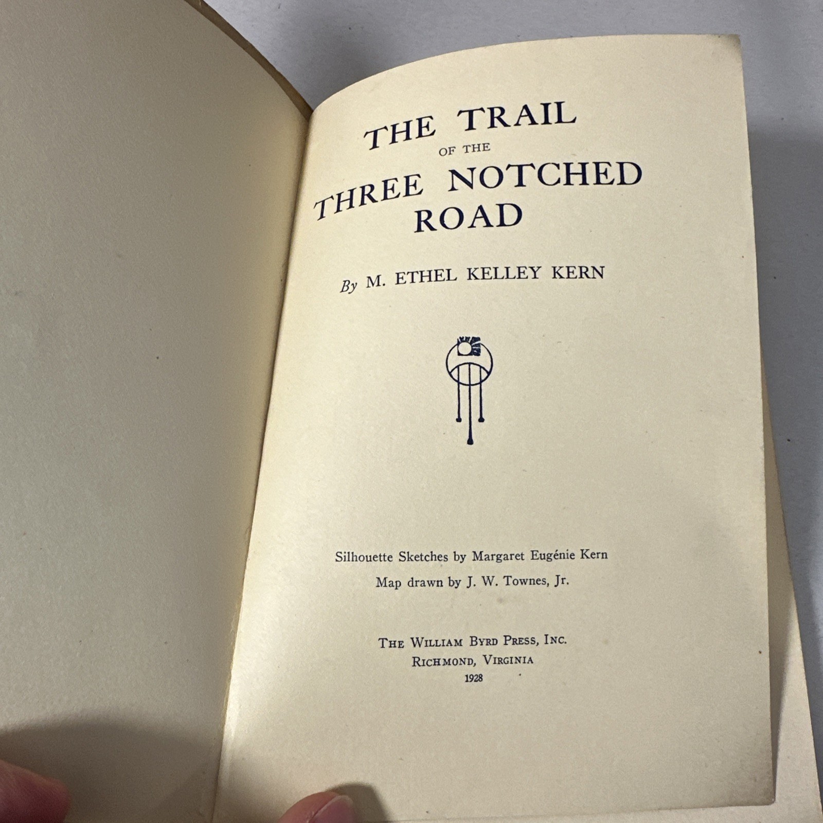 Trail Three Notched Road Ethel Kern 1928 First Edition SIGNED Book Virginia