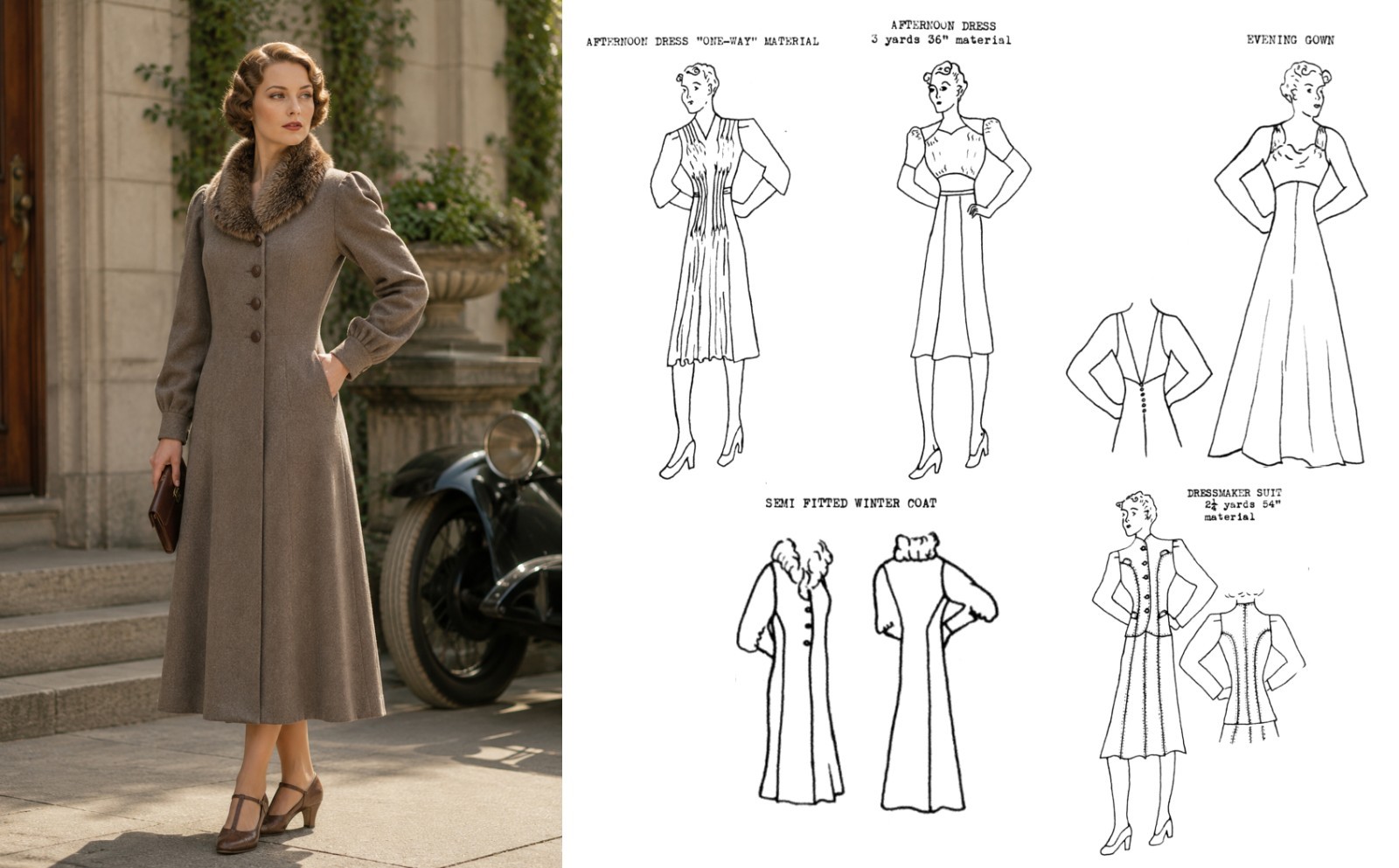 Systematic Dress Design Pattern Drafting Sewing Vintage 1930s Fashions | Jane