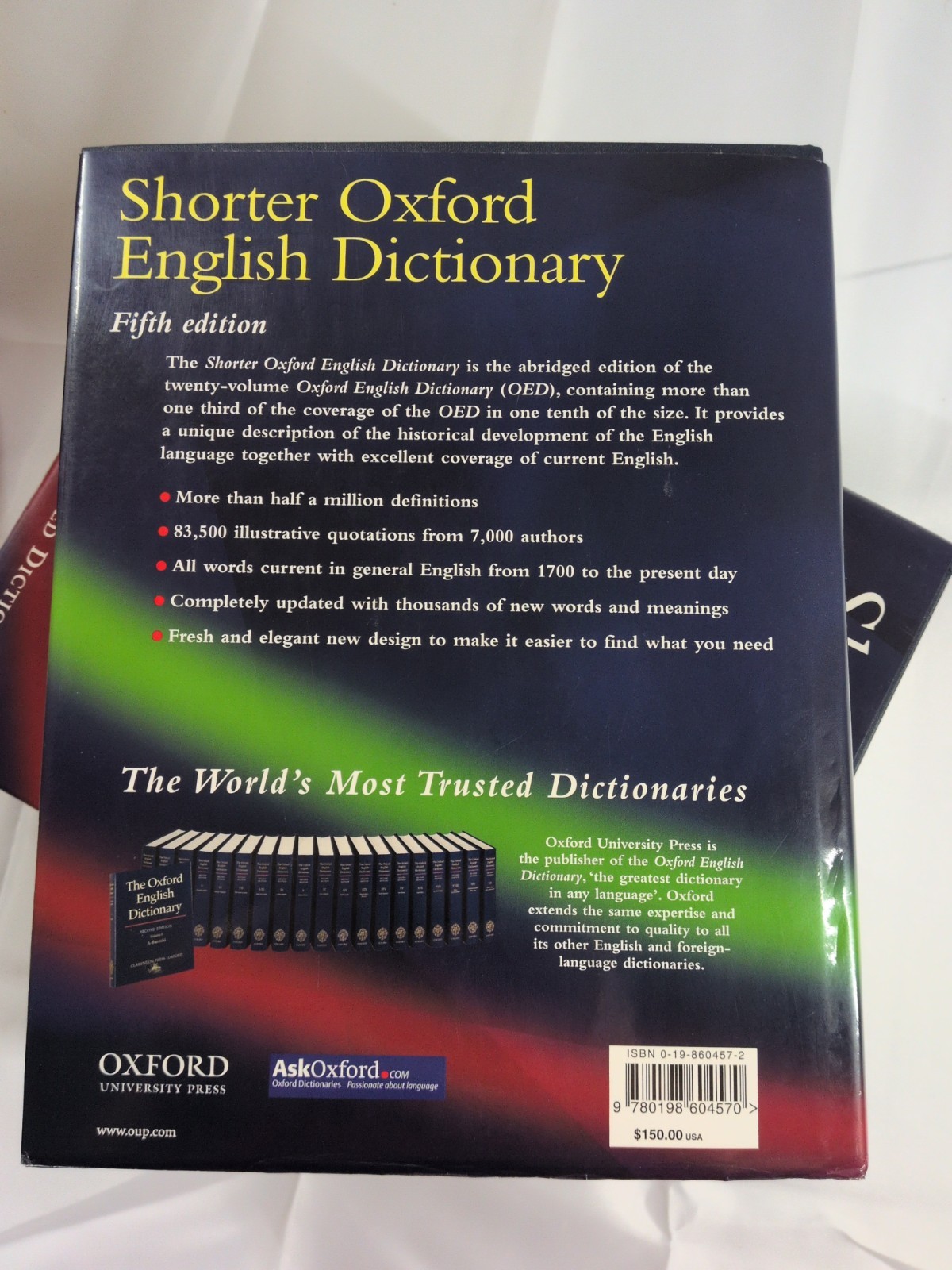 Shorter Oxford English Dictionary Fifth Edition 2-Volume Hardcover Set 2003