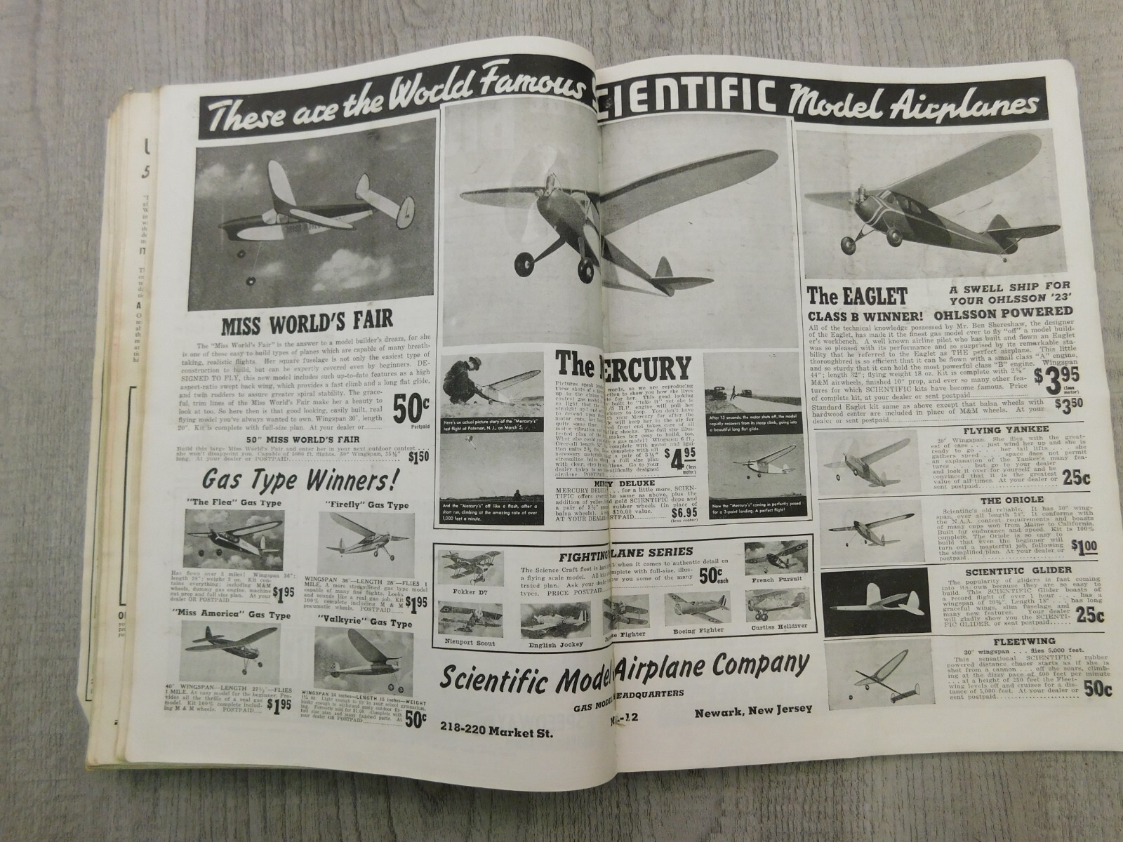 MODEL AIRPLANE NEWS FEB JUN JUL AUG 1939 Planes WII Boeing Vintage Magazine Lot