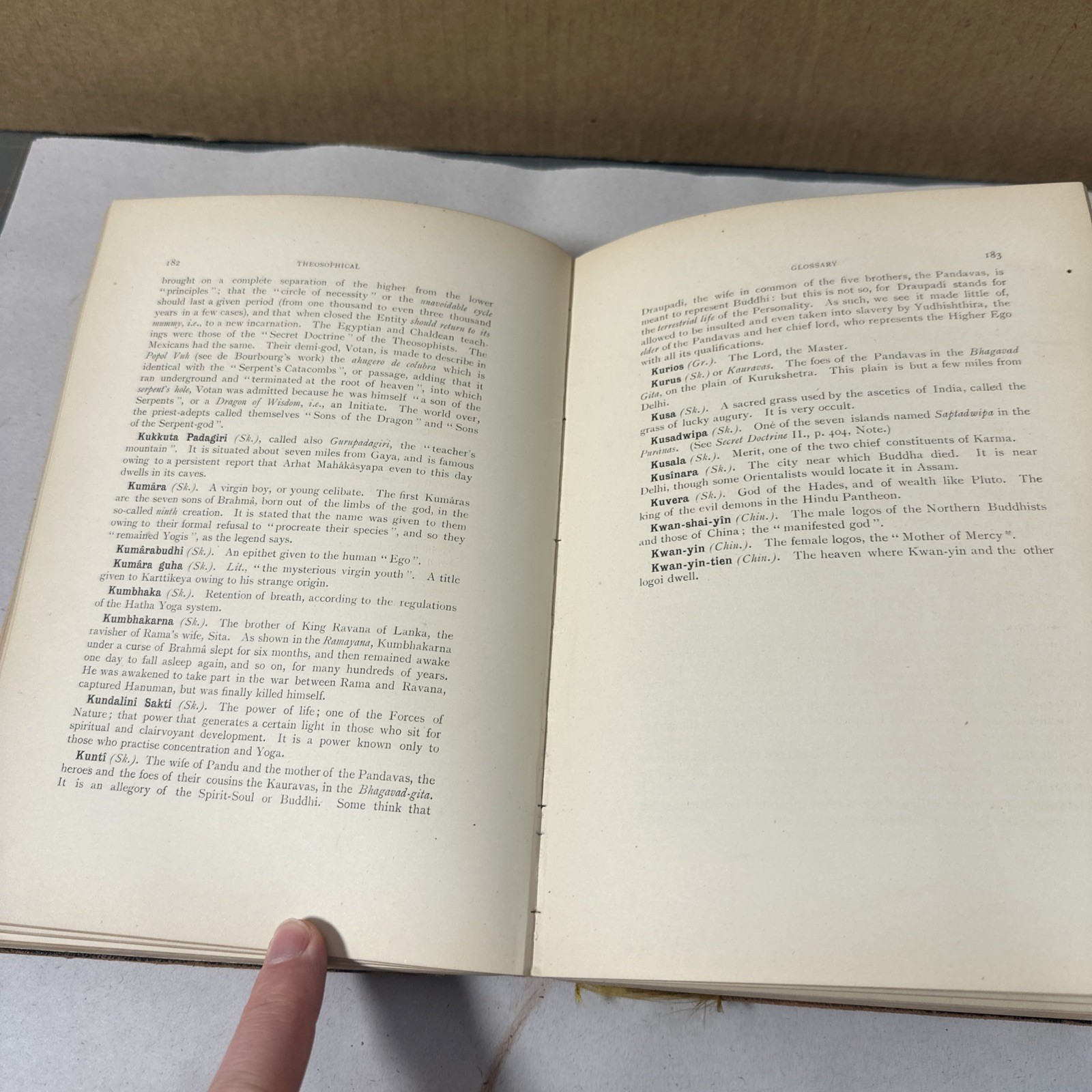 The Theosophical Glossary by H.P. Blavatsky 1892 First Edition Book Provenance