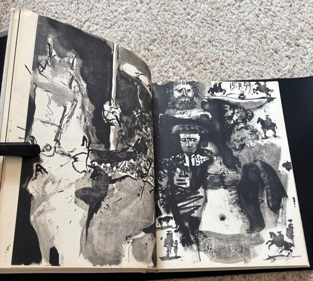 1961 Sketchbook PICASSO: Bulls and Bullfighters by Luis Miguel Dominguin 1st Ed.