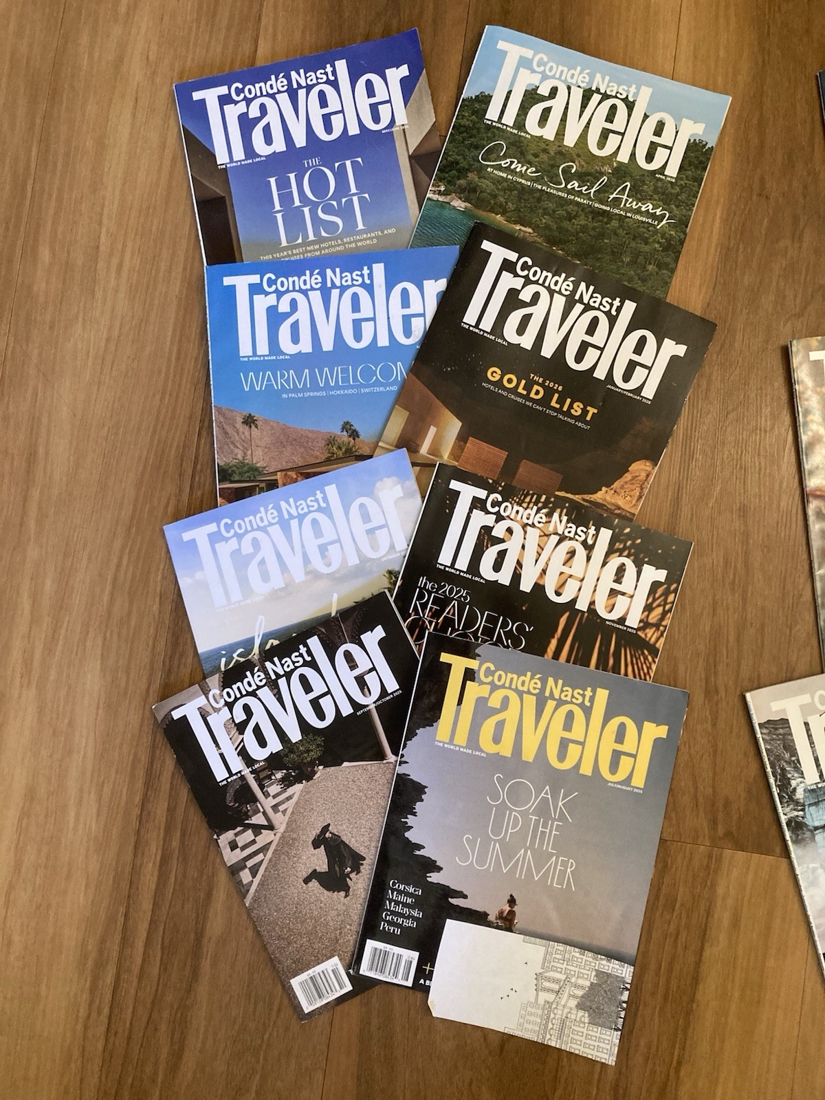 14 Lot Conde Nast Traveler World Travel Magazine From 2022-2023 and 2025-2026