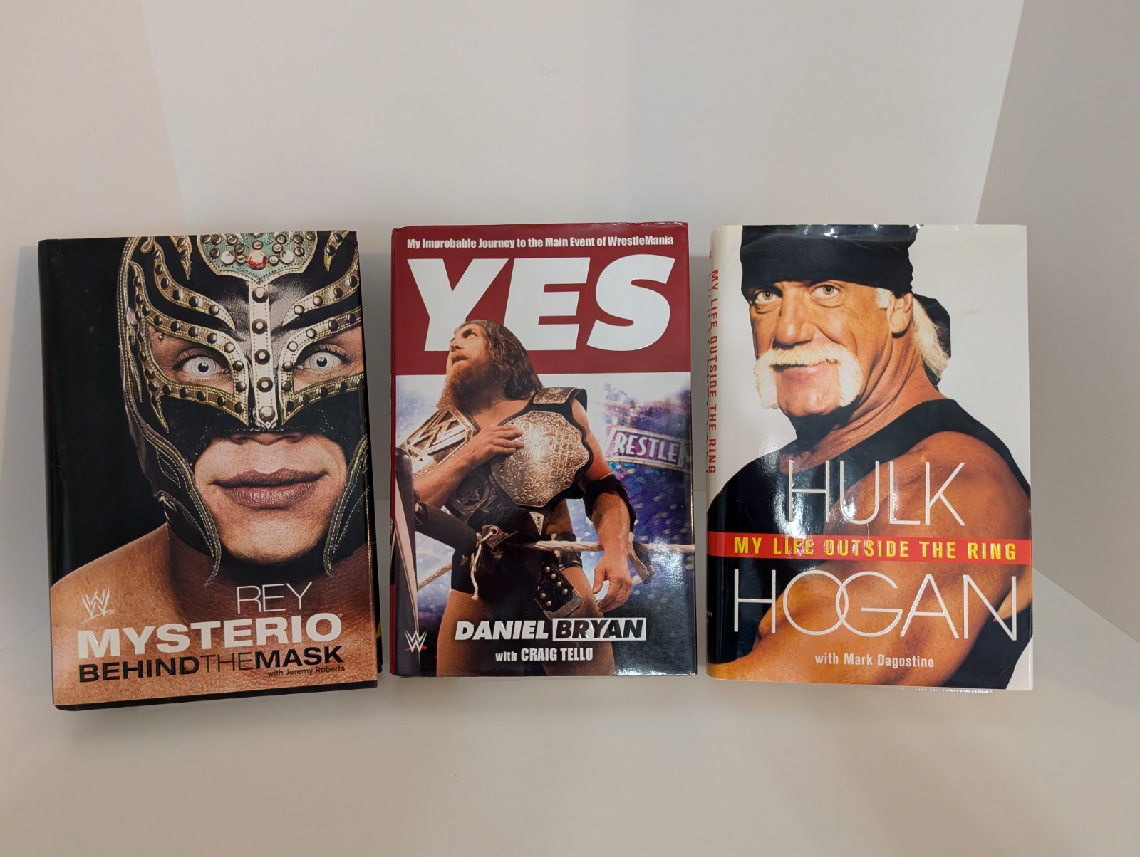 WWE Wrestling Autobiography HC Lot Hulk Hogan Daniel Bryan Rey Mysterio Memoirs