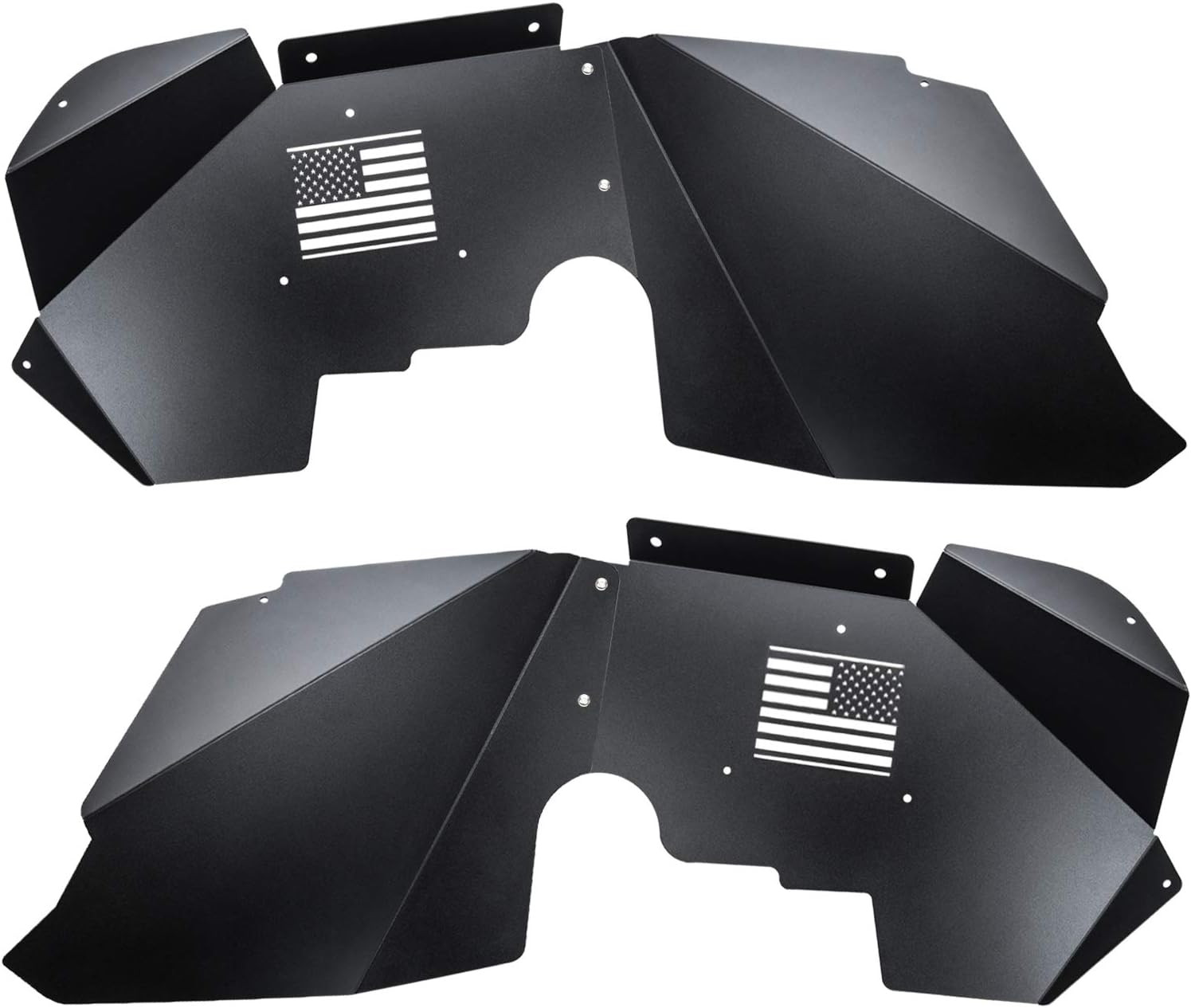 Front and Rear Aluminum Inner Fender Liner Set Compatible with 2007-2018 Wrangle