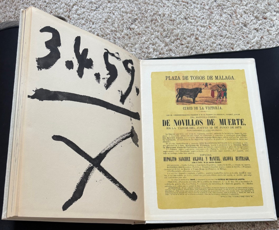 1961 Sketchbook PICASSO: Bulls and Bullfighters by Luis Miguel Dominguin 1st Ed.