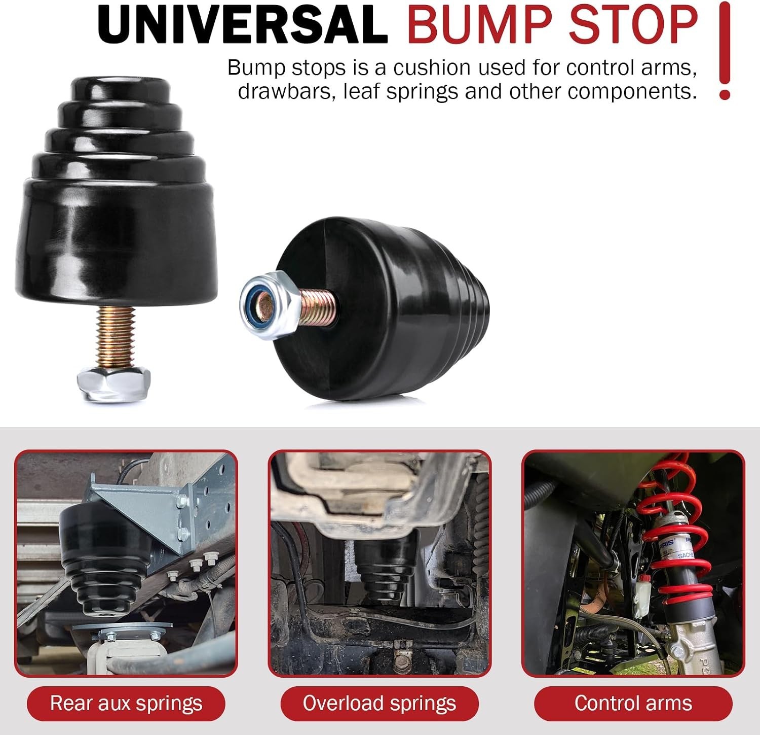 Suspension Bump Stop Black Universal Bump Stops Kit for Cars, Trucks and Off-…