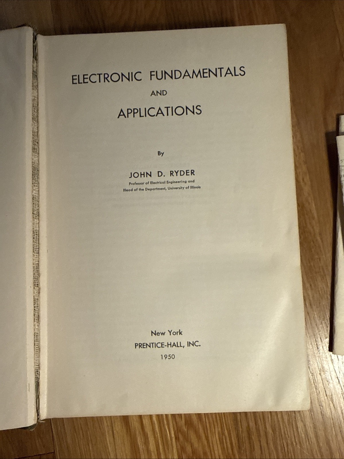 Electronic Fundamentals And Applications John D Ryder 1950 HC / With Notes